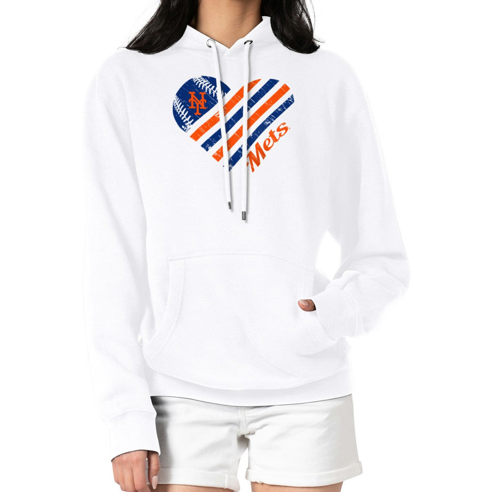 New York Mets G-III 4Her by Carl Banks Women's Heart Fleece Pullover Hoodie - MLB Hoodies