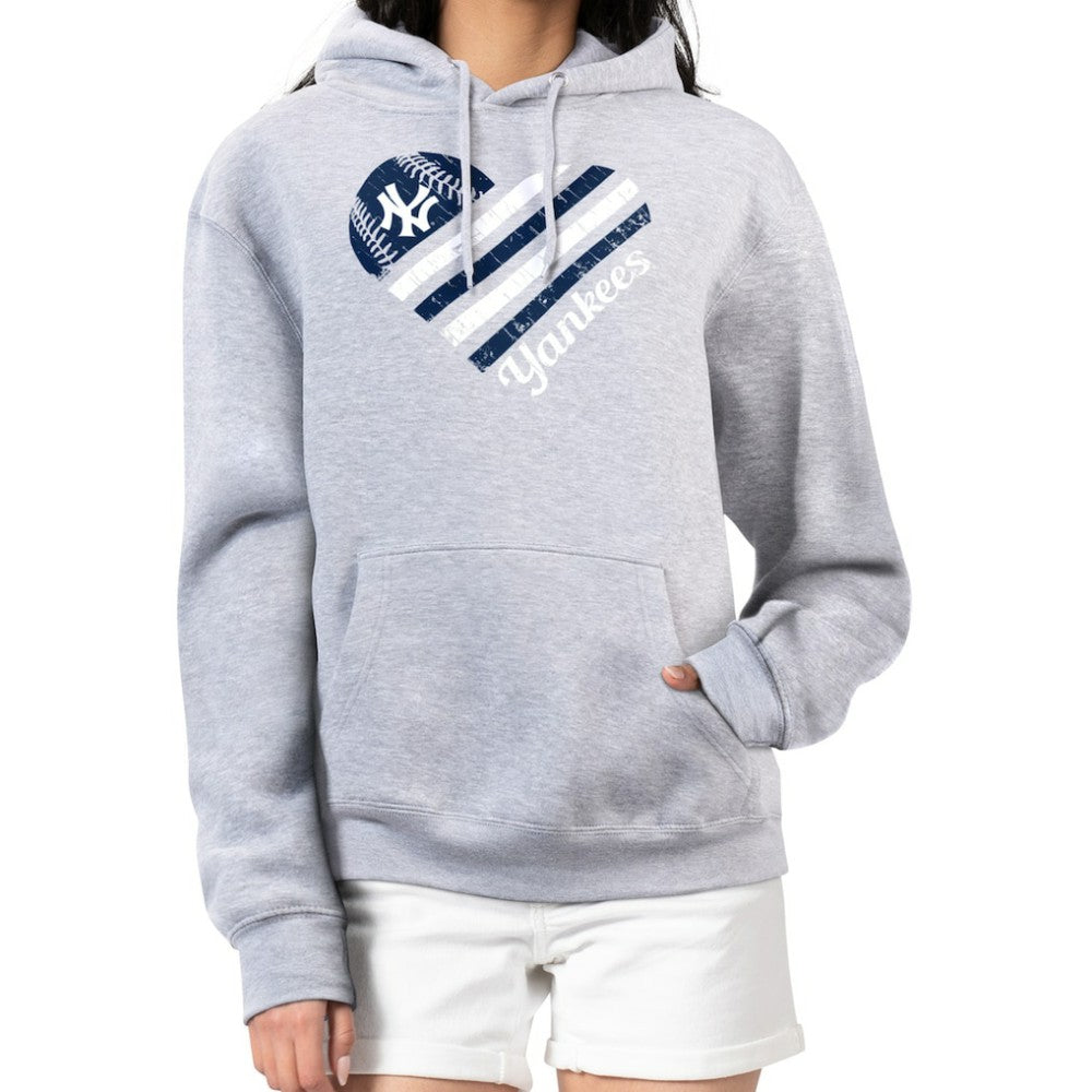 New York Yankees G-III 4Her by Carl Banks Women's Heart Fleece Pullover Hoodie - MLB Hoodies