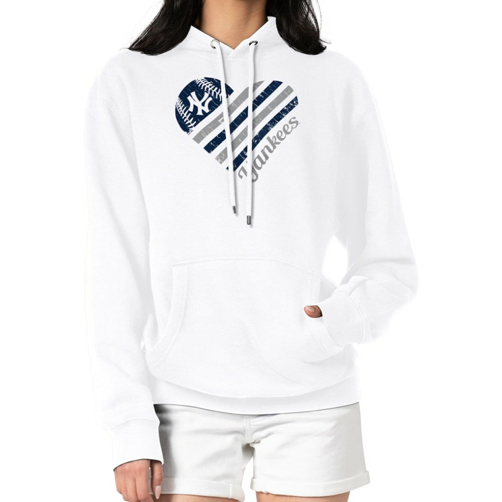 New York Yankees G-III 4Her by Carl Banks Women's Heart Fleece Pullover Hoodie - MLB Hoodies