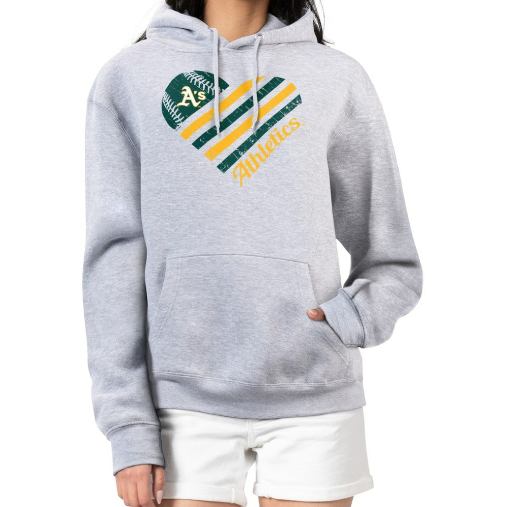 Athletics G-III 4Her by Carl Banks Women's Heart Fleece Pullover Hoodie - MLB Hoodies