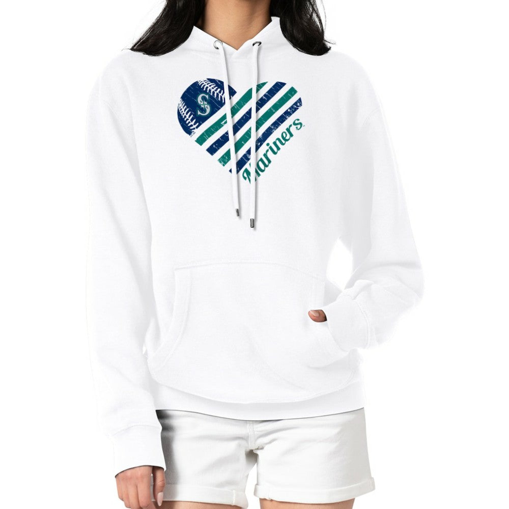 Seattle Mariners G-III 4Her by Carl Banks Women's Heart Fleece Pullover Hoodie - MLB Hoodies