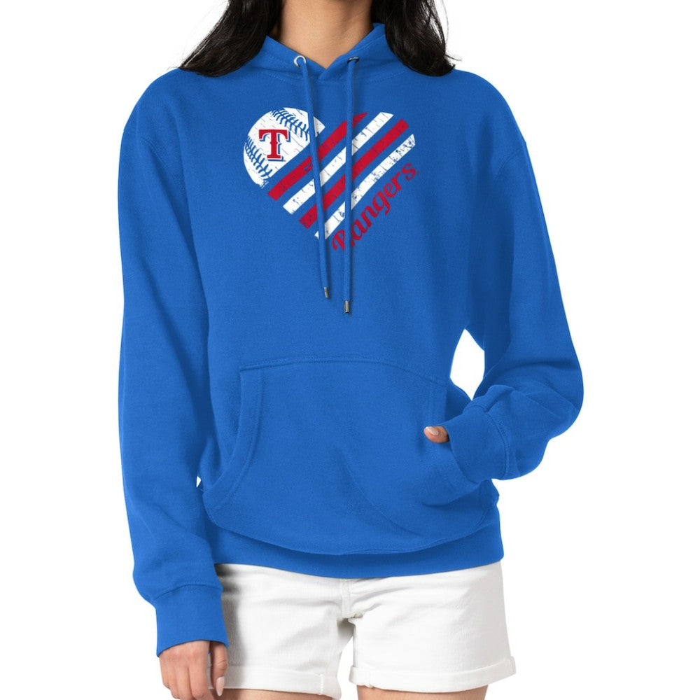 Texas Rangers G-III 4Her by Carl Banks Women's Heart Fleece Pullover Hoodie - MLB Hoodies