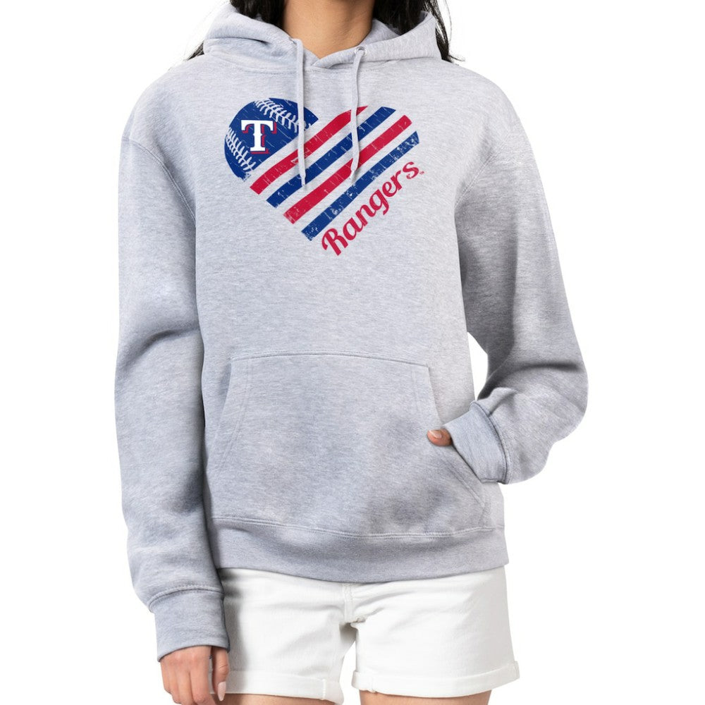 Texas Rangers G-III 4Her by Carl Banks Women's Heart Fleece Pullover Hoodie - MLB Hoodies