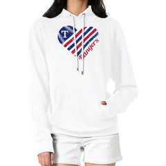 Texas Rangers G-III 4Her by Carl Banks Women's Heart Fleece Pullover Hoodie - MLB Hoodies