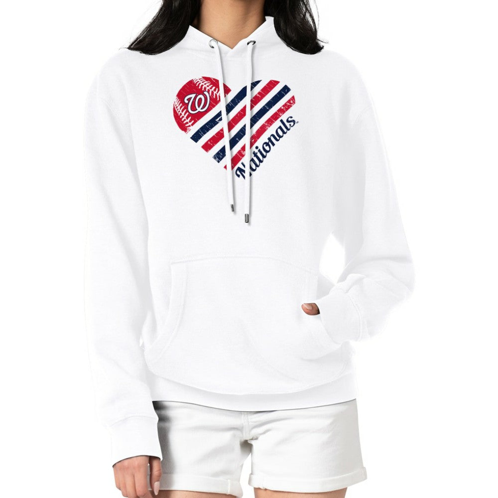 Washington Nationals G-III 4Her by Carl Banks Women's Heart Fleece Pullover Hoodie - MLB Hoodies