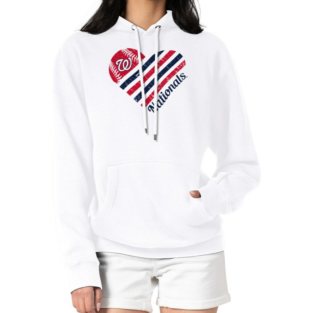 Washington Nationals G-III 4Her by Carl Banks Women's Heart Fleece Pullover Hoodie - MLB Hoodies