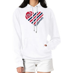 Washington Nationals G-III 4Her by Carl Banks Women's Heart Fleece Pullover Hoodie - MLB Hoodies