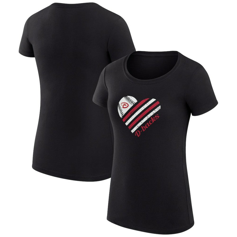 Arizona Diamondbacks G-III 4Her by Carl Banks Women's Super-Slim Fit Lightweight Heart Graphic T-Shirt - MLB T-shirts