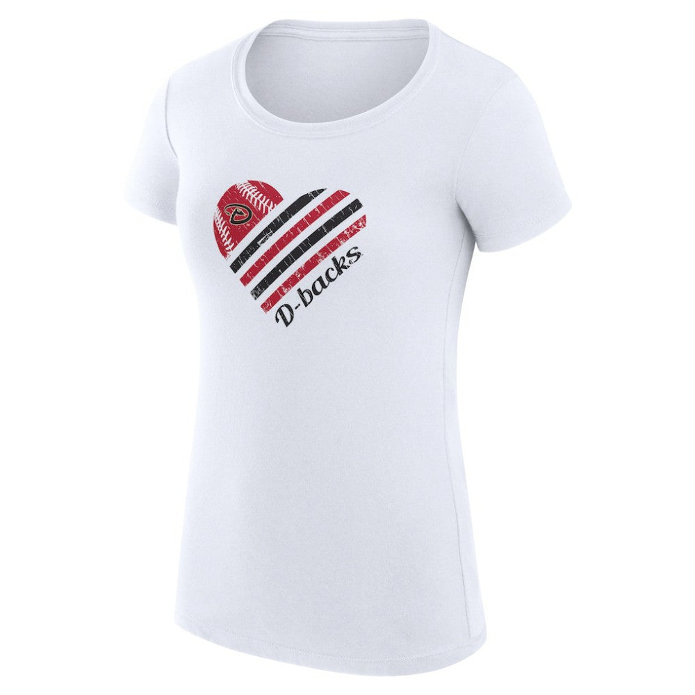 Arizona Diamondbacks G-III 4Her by Carl Banks Women's Super-Slim Fit Lightweight Heart Graphic T-Shirt - MLB T-shirts