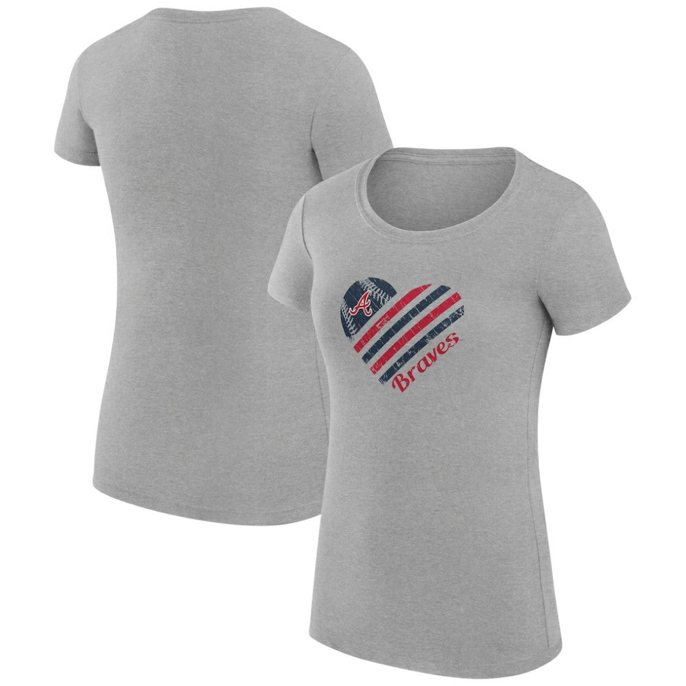Atlanta Braves G-III 4Her by Carl Banks Women's Super-Slim Fit Lightweight Heart Graphic T-Shirt - MLB T-shirts