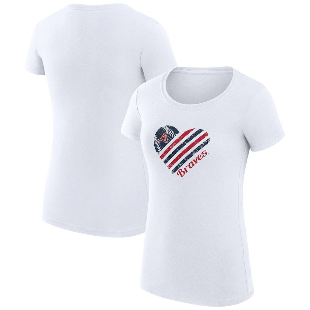 Atlanta Braves G-III 4Her by Carl Banks Women's Super-Slim Fit Lightweight Heart Graphic T-Shirt - MLB T-shirts
