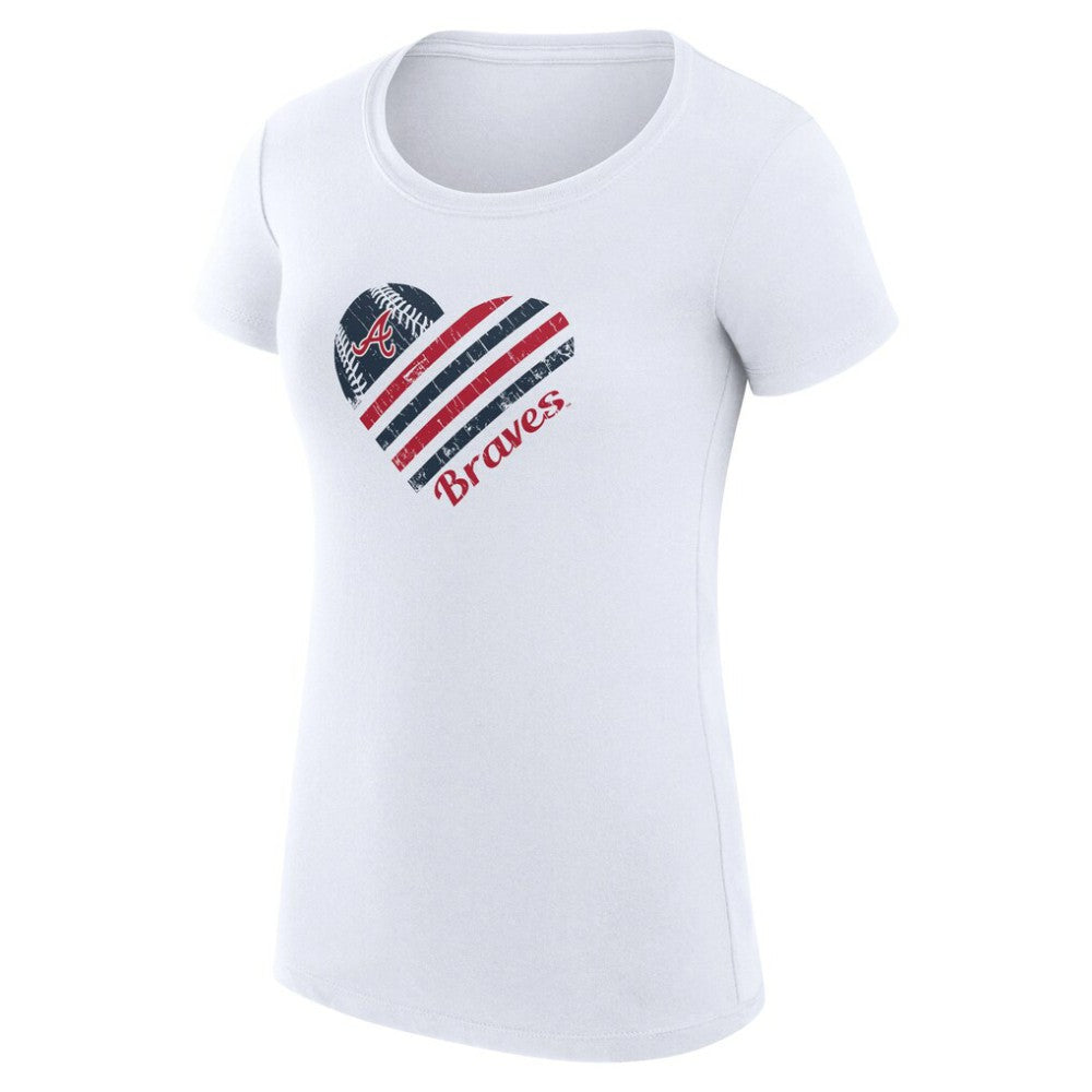 Atlanta Braves G-III 4Her by Carl Banks Women's Super-Slim Fit Lightweight Heart Graphic T-Shirt - MLB T-shirts