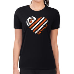 Baltimore Orioles G-III 4Her by Carl Banks Women's Super-Slim Fit Lightweight Heart Graphic T-Shirt - MLB T-shirts