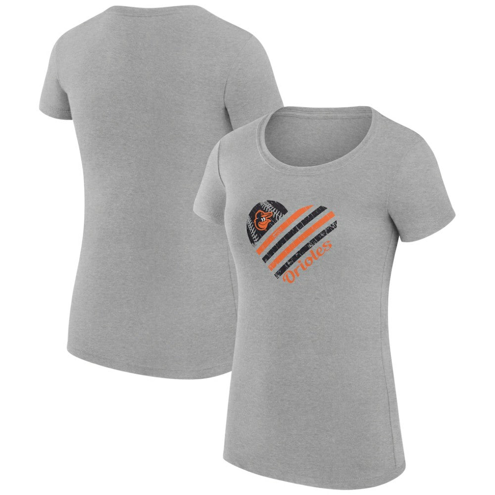 Baltimore Orioles G-III 4Her by Carl Banks Women's Super-Slim Fit Lightweight Heart Graphic T-Shirt - MLB T-shirts
