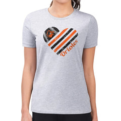 Baltimore Orioles G-III 4Her by Carl Banks Women's Super-Slim Fit Lightweight Heart Graphic T-Shirt - MLB T-shirts