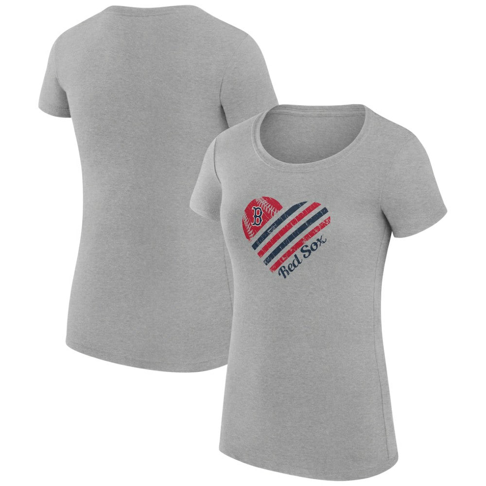 Boston Red Sox G-III 4Her by Carl Banks Women's Super-Slim Fit Lightweight Heart Graphic T-Shirt - MLB T-shirts