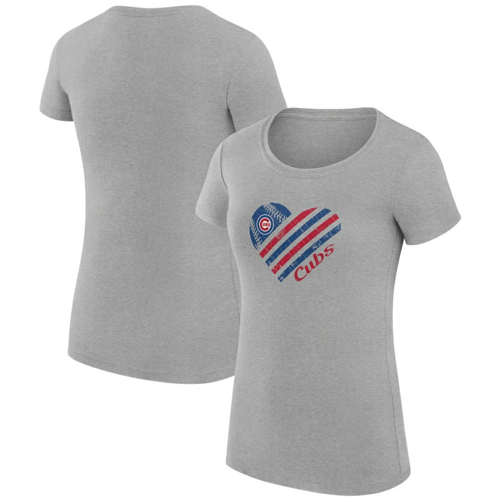 Chicago Cubs G-III 4Her by Carl Banks Women's Super-Slim Fit Lightweight Heart Graphic T-Shirt - MLB T-shirts