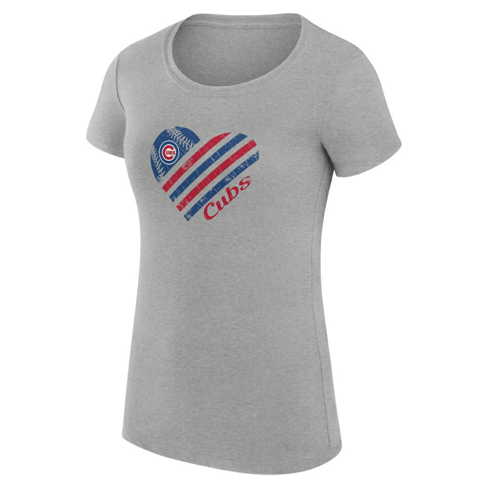 Chicago Cubs G-III 4Her by Carl Banks Women's Super-Slim Fit Lightweight Heart Graphic T-Shirt - MLB T-shirts