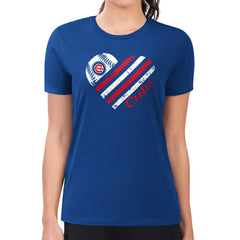Chicago Cubs G-III 4Her by Carl Banks Women's Super-Slim Fit Lightweight Heart Graphic T-Shirt - MLB T-shirts