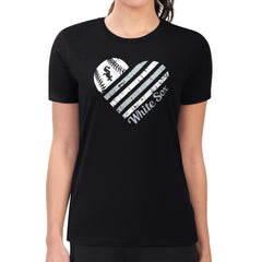 Chicago White Sox G-III 4Her by Carl Banks Women's Super-Slim Fit Lightweight Heart Graphic T-Shirt - MLB T-shirts