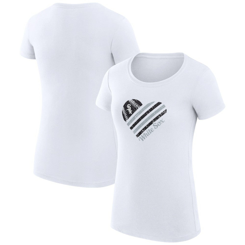 Chicago White Sox G-III 4Her by Carl Banks Women's Super-Slim Fit Lightweight Heart Graphic T-Shirt - MLB T-shirts