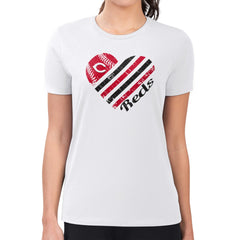 Cincinnati Reds G-III 4Her by Carl Banks Women's Super-Slim Fit Lightweight Heart Graphic T-Shirt - MLB T-shirts
