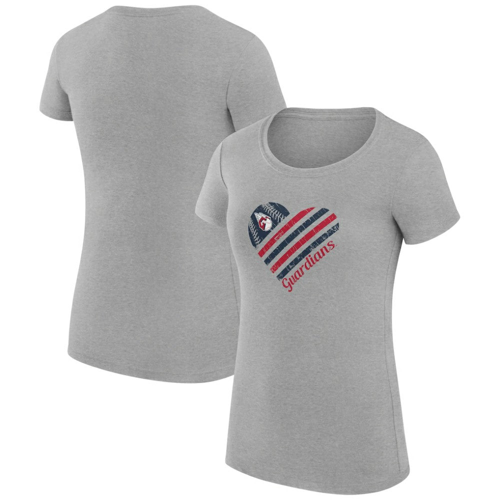 Cleveland Guardians G-III 4Her by Carl Banks Women's Super-Slim Fit Lightweight Heart Graphic T-Shirt - MLB T-shirts