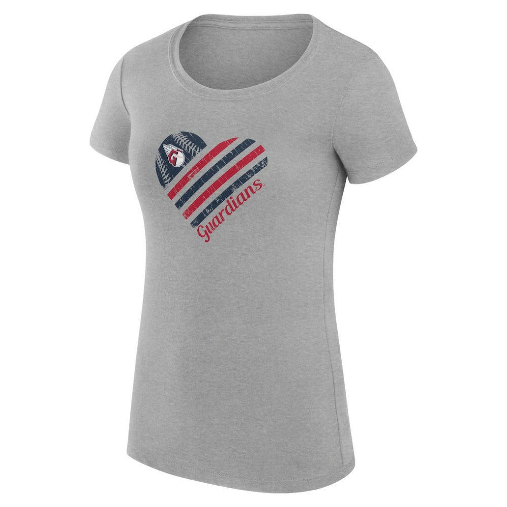 Cleveland Guardians G-III 4Her by Carl Banks Women's Super-Slim Fit Lightweight Heart Graphic T-Shirt - MLB T-shirts