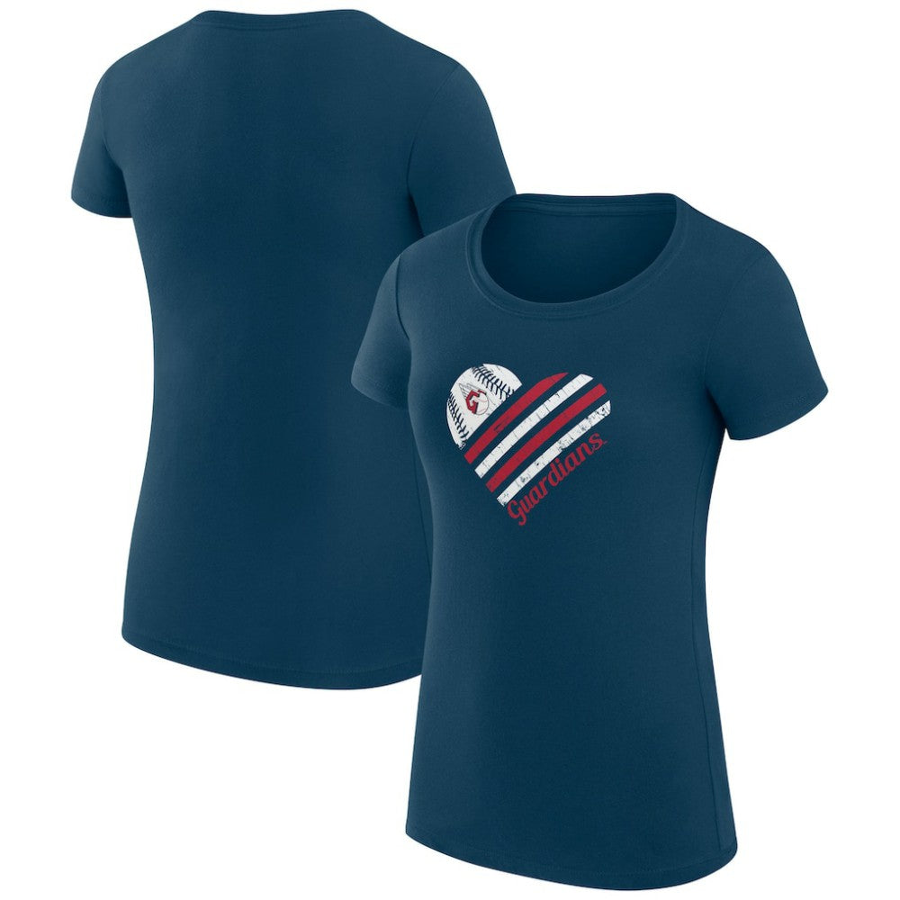 Cleveland Guardians G-III 4Her by Carl Banks Women's Super-Slim Fit Lightweight Heart Graphic T-Shirt - MLB T-shirts