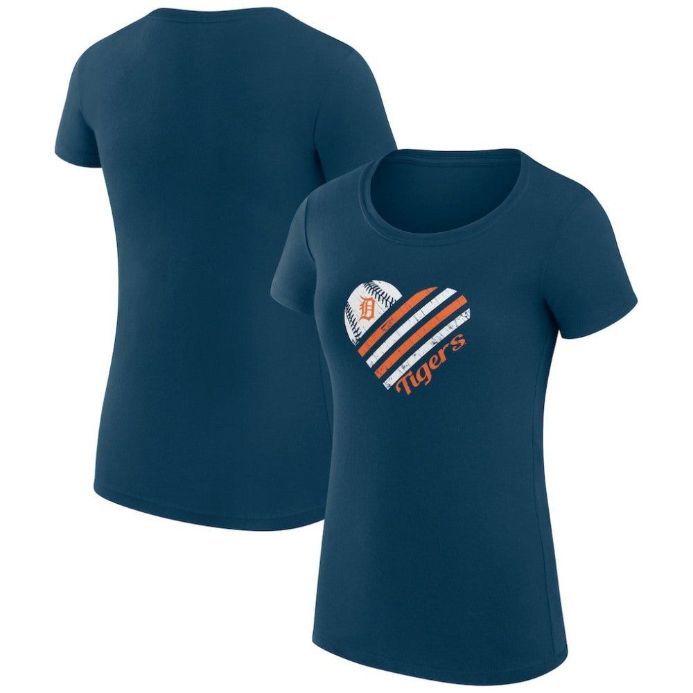 Detroit Tigers G-III 4Her by Carl Banks Women's Super-Slim Fit Lightweight Heart Graphic T-Shirt - MLB T-shirts