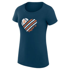 Detroit Tigers G-III 4Her by Carl Banks Women's Super-Slim Fit Lightweight Heart Graphic T-Shirt - MLB T-shirts