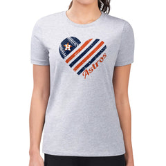 Houston Astros G-III 4Her by Carl Banks Women's Super-Slim Fit Lightweight Heart Graphic T-Shirt - MLB T-shirts