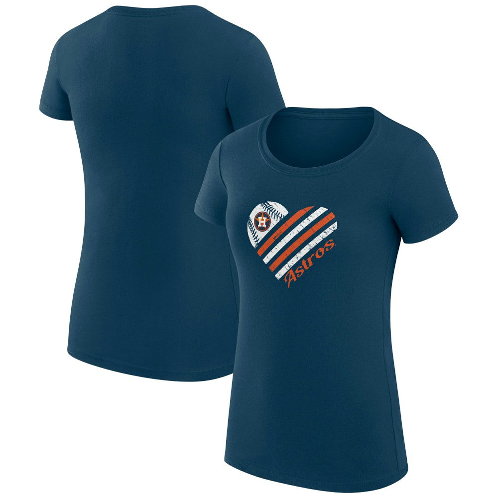 Houston Astros G-III 4Her by Carl Banks Women's Super-Slim Fit Lightweight Heart Graphic T-Shirt - MLB T-shirts
