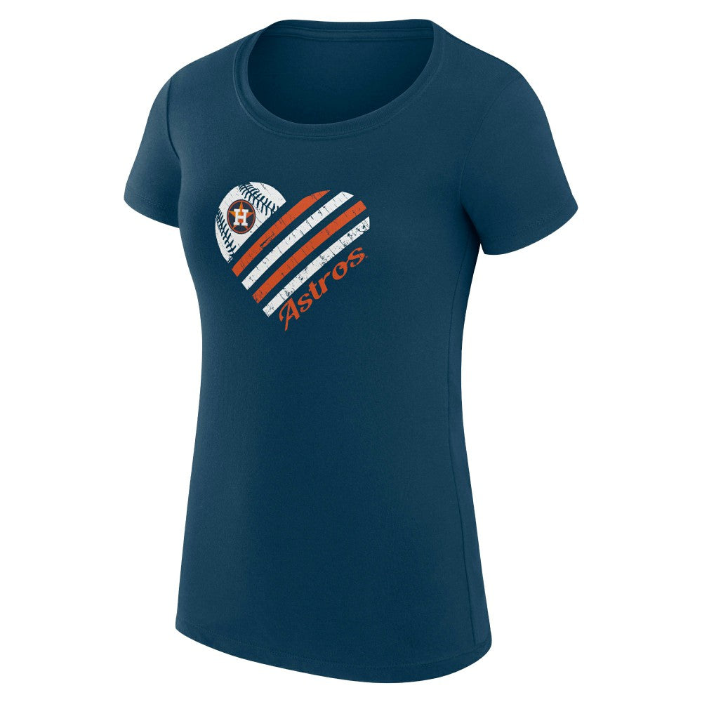 Houston Astros G-III 4Her by Carl Banks Women's Super-Slim Fit Lightweight Heart Graphic T-Shirt - MLB T-shirts
