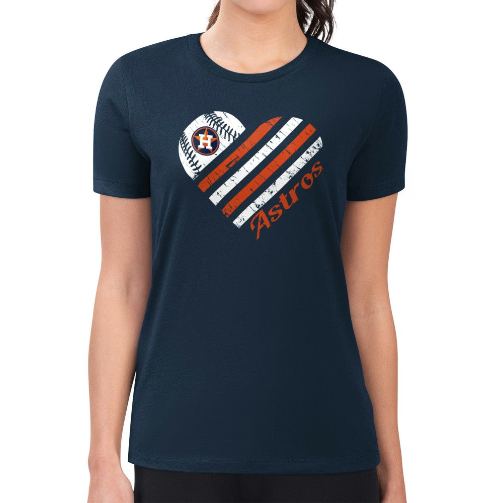 Houston Astros G-III 4Her by Carl Banks Women's Super-Slim Fit Lightweight Heart Graphic T-Shirt - MLB T-shirts