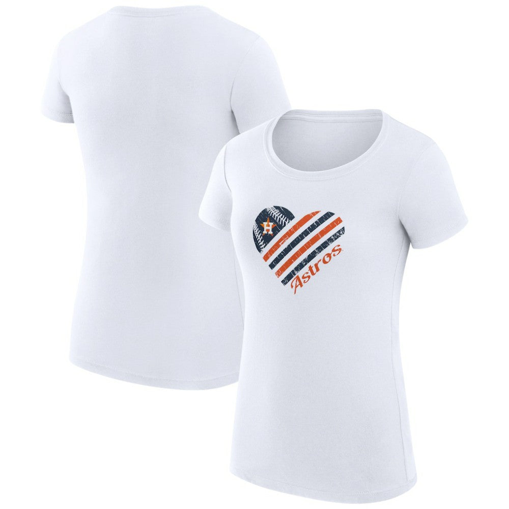 Houston Astros G-III 4Her by Carl Banks Women's Super-Slim Fit Lightweight Heart Graphic T-Shirt - MLB T-shirts