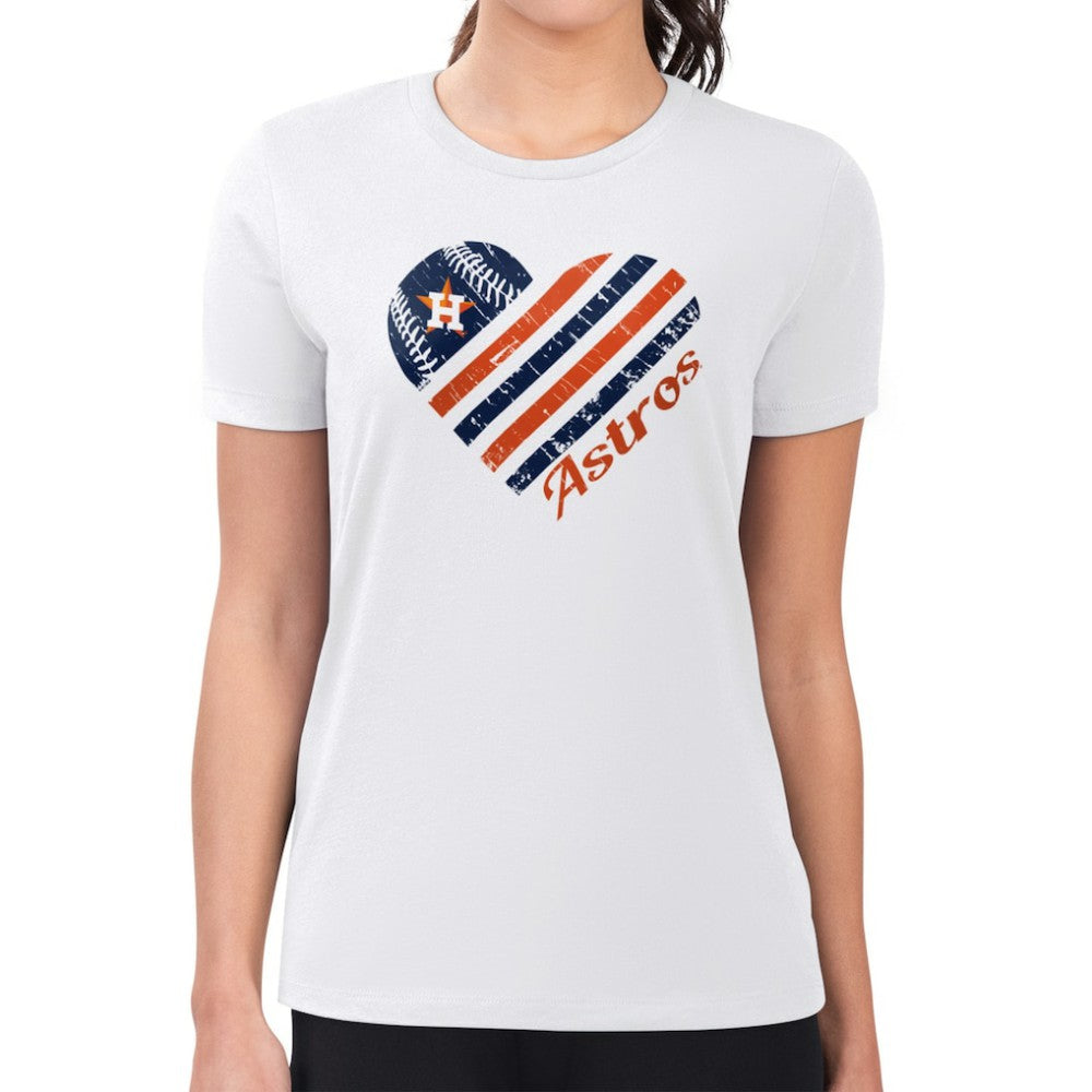 Houston Astros G-III 4Her by Carl Banks Women's Super-Slim Fit Lightweight Heart Graphic T-Shirt - MLB T-shirts