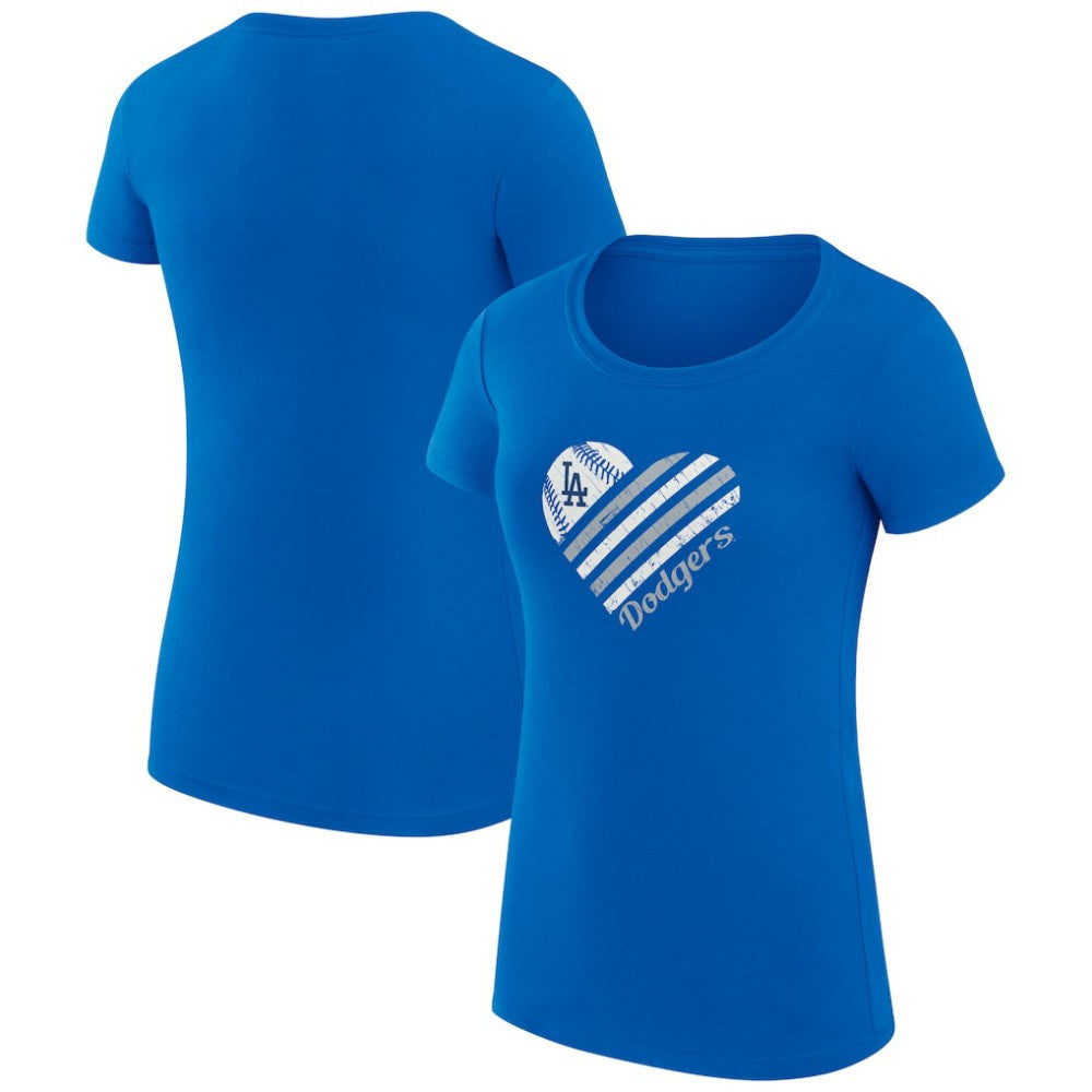 Los Angeles Dodgers G-III 4Her by Carl Banks Women's Super-Slim Fit Lightweight Heart Graphic T-Shirt - MLB T-shirts