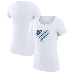 Los Angeles Dodgers G-III 4Her by Carl Banks Women's Super-Slim Fit Lightweight Heart Graphic T-Shirt - MLB T-shirts