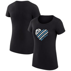 Miami Marlins G-III 4Her by Carl Banks Women's Super-Slim Fit Lightweight Heart Graphic T-Shirt - MLB T-shirts