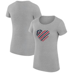 Minnesota Twins G-III 4Her by Carl Banks Women's Super-Slim Fit Lightweight Heart Graphic T-Shirt - MLB T-shirts