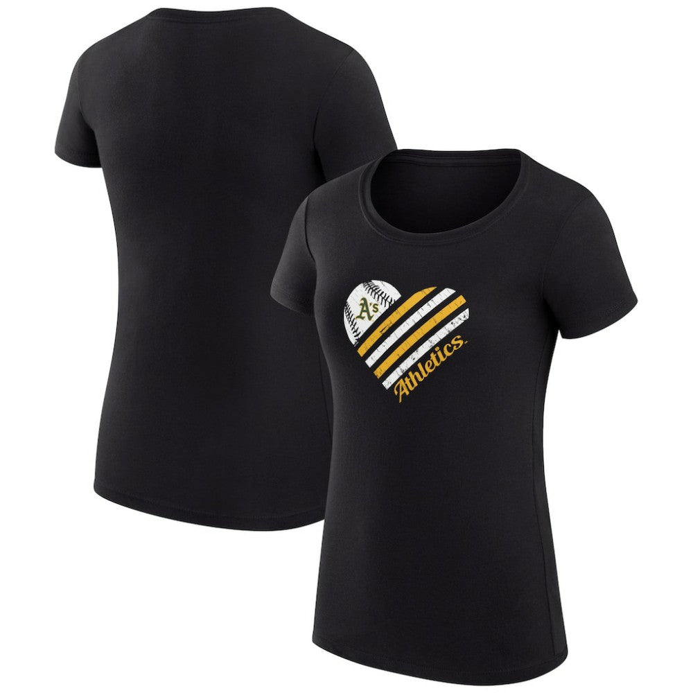 Athletics G-III 4Her by Carl Banks Women's Super-Slim Fit Lightweight Heart Graphic T-Shirt - MLB T-shirts