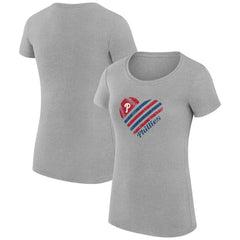 Philadelphia Phillies G-III 4Her by Carl Banks Women's Super-Slim Fit Lightweight Heart Graphic T-Shirt - MLB T-shirts