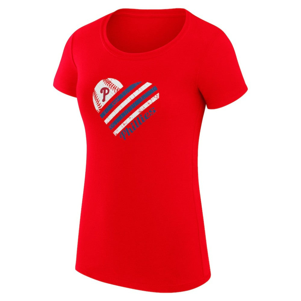 Philadelphia Phillies G-III 4Her by Carl Banks Women's Super-Slim Fit Lightweight Heart Graphic T-Shirt - MLB T-shirts