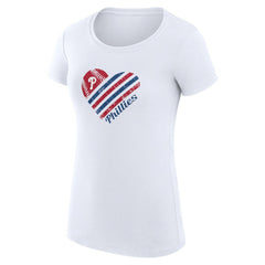 Philadelphia Phillies G-III 4Her by Carl Banks Women's Super-Slim Fit Lightweight Heart Graphic T-Shirt - MLB T-shirts
