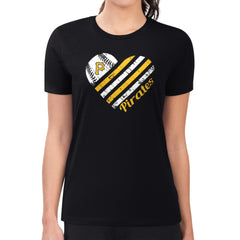 Pittsburgh Pirates G-III 4Her by Carl Banks Women's Super-Slim Fit Lightweight Heart Graphic T-Shirt - MLB T-shirts