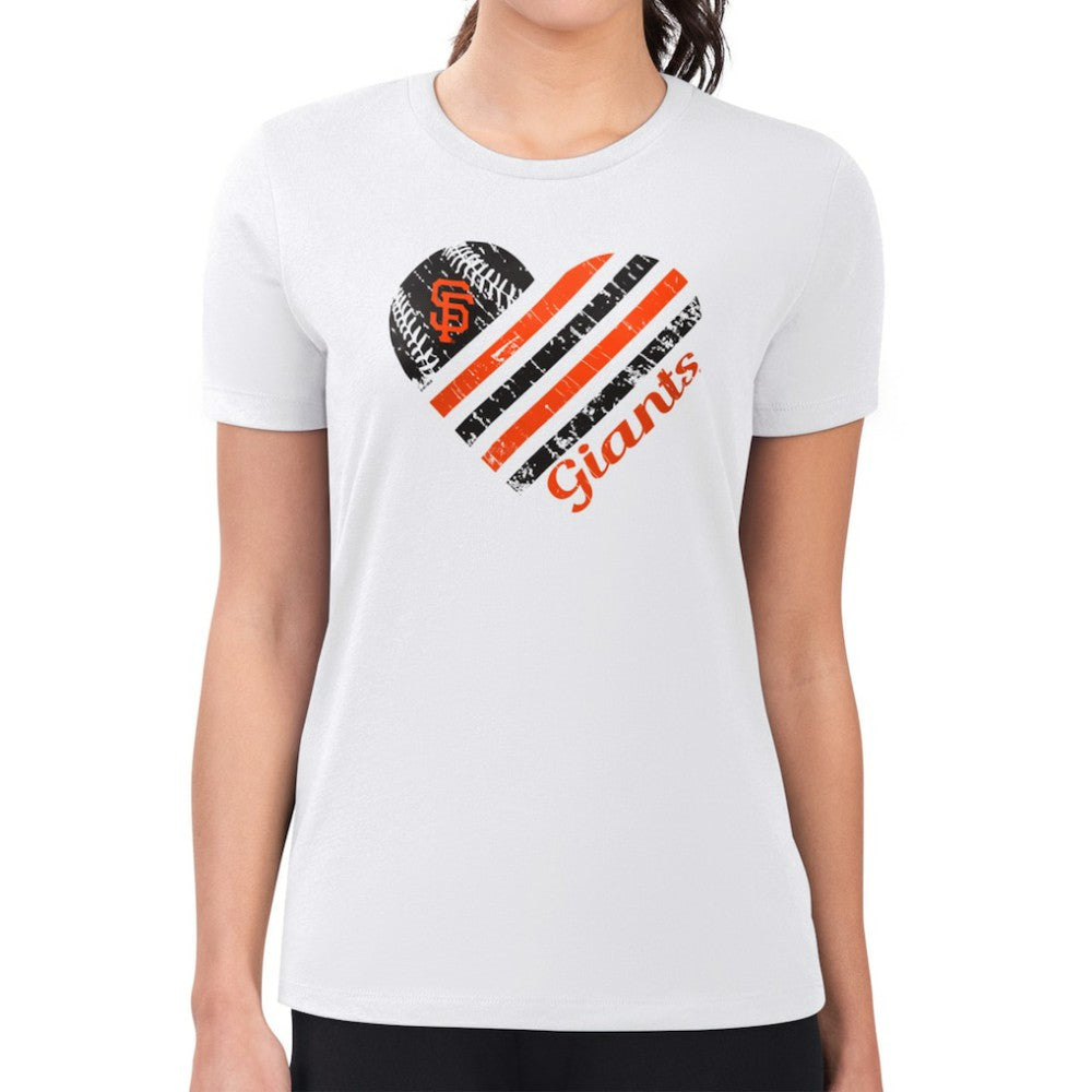 San Francisco Giants G-III 4Her by Carl Banks Women's Super-Slim Fit Lightweight Heart Graphic T-Shirt - MLB T-shirts