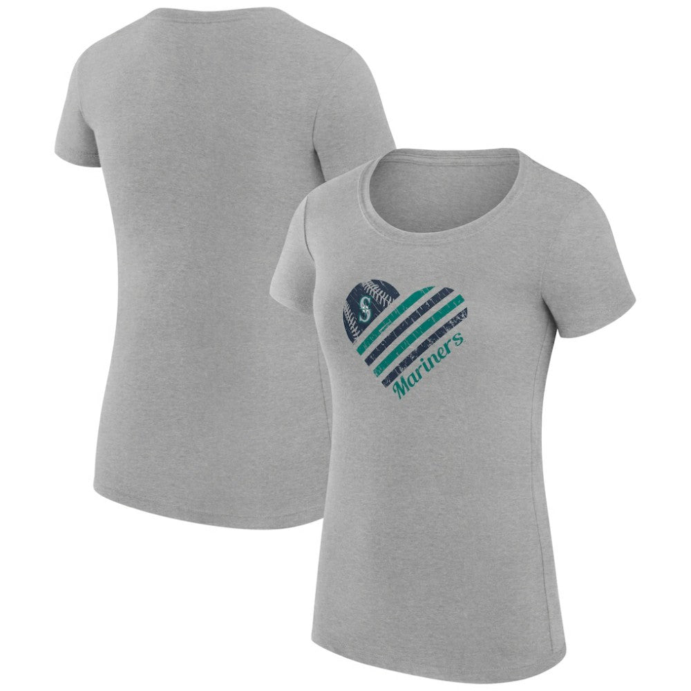 Seattle Mariners G-III 4Her by Carl Banks Women's Super-Slim Fit Lightweight Heart Graphic T-Shirt - MLB T-shirts