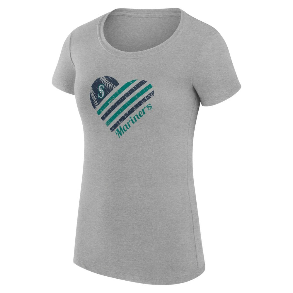 Seattle Mariners G-III 4Her by Carl Banks Women's Super-Slim Fit Lightweight Heart Graphic T-Shirt - MLB T-shirts