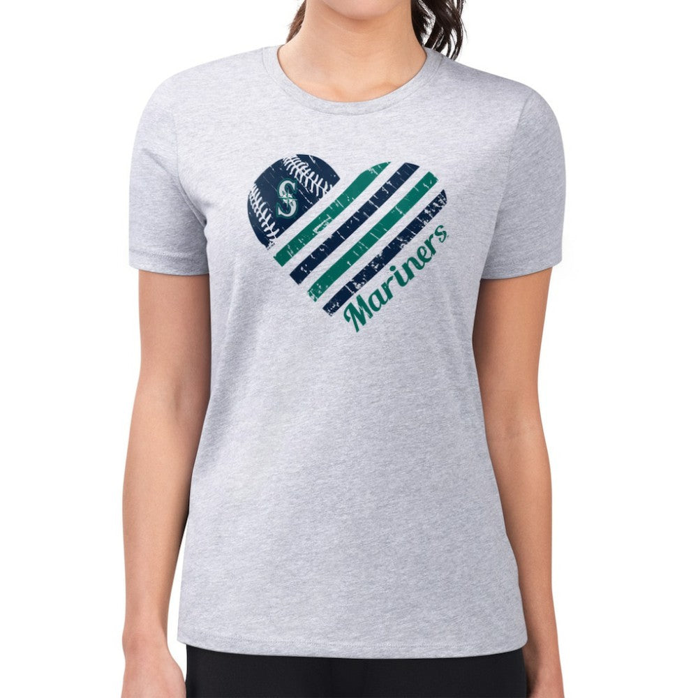 Seattle Mariners G-III 4Her by Carl Banks Women's Super-Slim Fit Lightweight Heart Graphic T-Shirt - MLB T-shirts